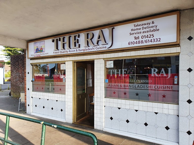 The Raj Indian Restaurant Takeaway Menu New Milton